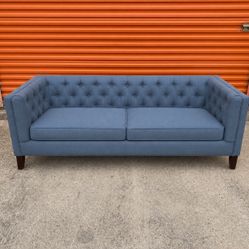 Blue Tufted Sofa ( 27 x 77 1/2 )