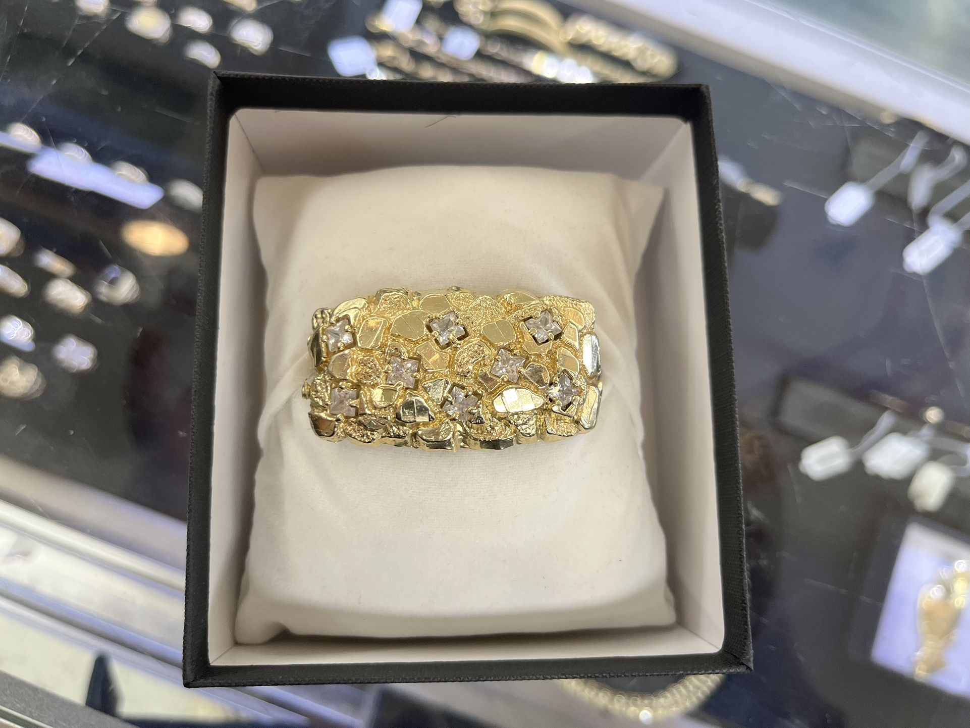 10k Double Knuckle Nugget Ring 