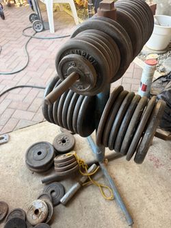 Weights with stand