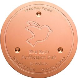 Mellbree Bird Bath Copper Disk, 0.6mm Reinforced 99.99% Pure Copper Cleaning Disk for Physical Safe Clean Water All-Season, Universal Fit for Outdoor 
