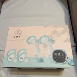 Zomee Z2 Double Electric Breast Pump – with Expression, Massage, and 2-Phase Modes - Hospital Grade Rechargeable, Portable, Hands Free Wearable Breast
