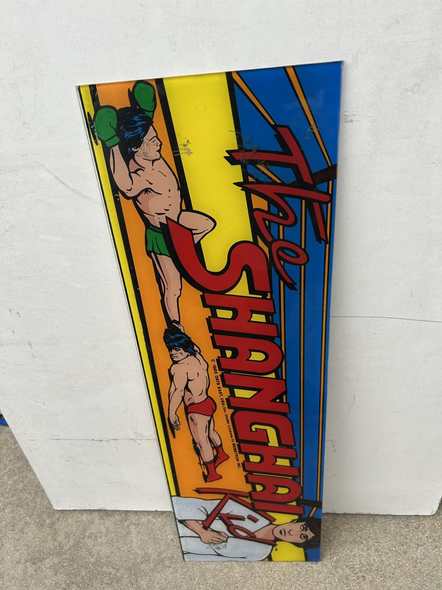 Original Vintage The Shanghai kid Data East Arcade Video Game Marquee