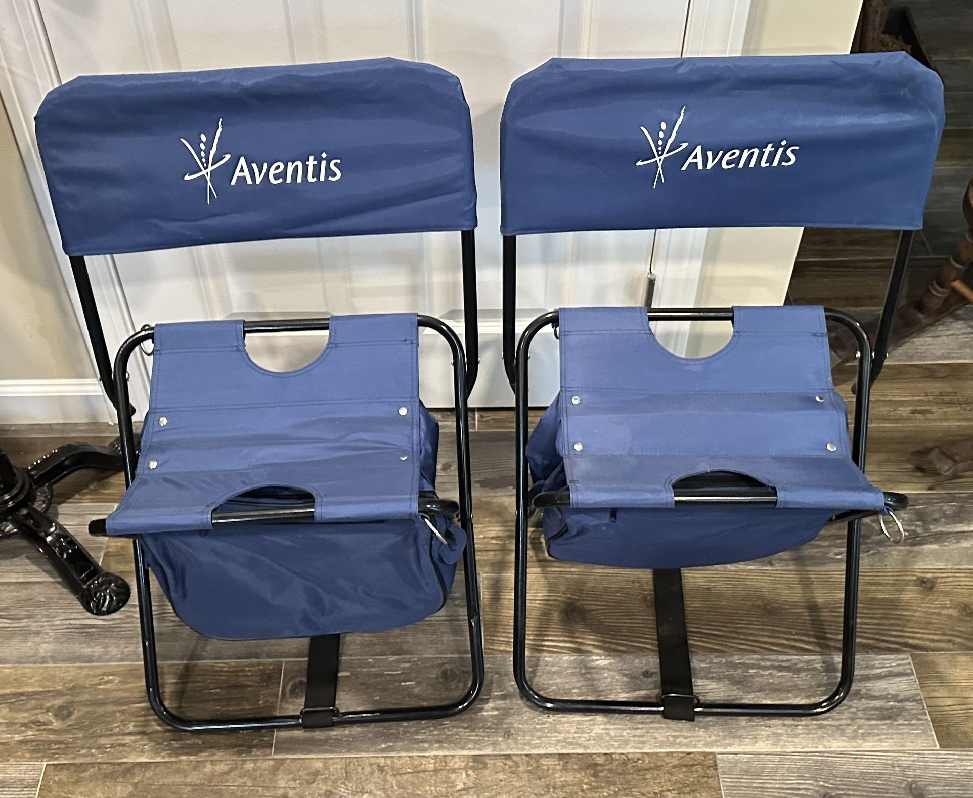 (2) Aventis Golf Gallery Patron Folding Seats With Storage Cooler Under Seat