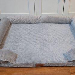 34" x 24" Orthopedic Pet Dog Bed, Gray