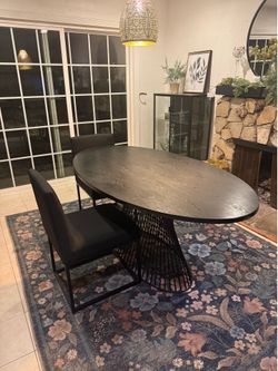 Black Oval Dining Table