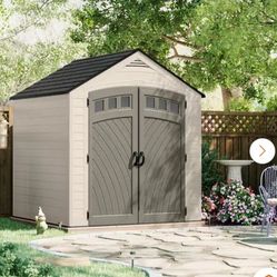 Suncast
Vista 7 ft. W x 7 ft. D Plastic Resin Storage Shed with Floor (50 sq. ft.) in Colonnade (Beige)