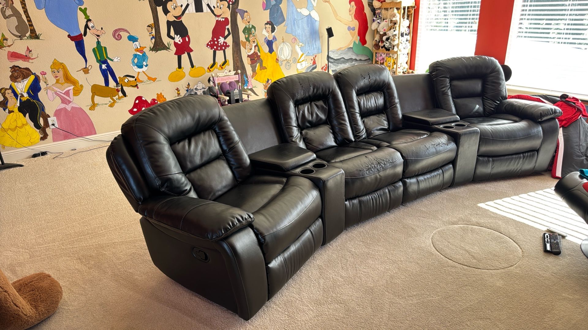 Black Four-Seat Sectional