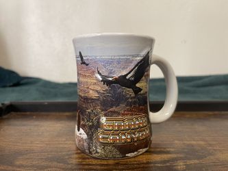 Vintage Grand Canyon 3d coffee mug with realistic eagles