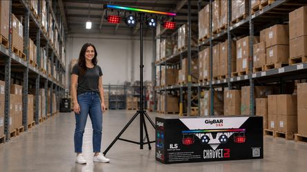 Complete DJ Lighting System Sound Active LED Lightbar Wash Pars Derby Multibeam Carrying Case & Tripod Chauvet GigBAR 3 DMX