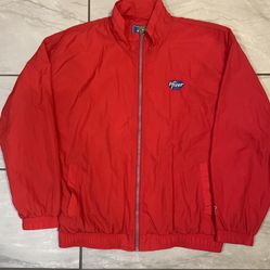 Pfizer Starter Jacket Sz Mens XL Red Vintage