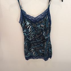 Blue With Pattern Tank Top 