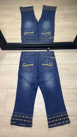 Y2K 2000s Girls Southpole Gold Embroidered ‘SP’ On Cuff Jeans
