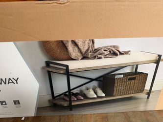 Real Living Woodgrain Finish Entryway Bench