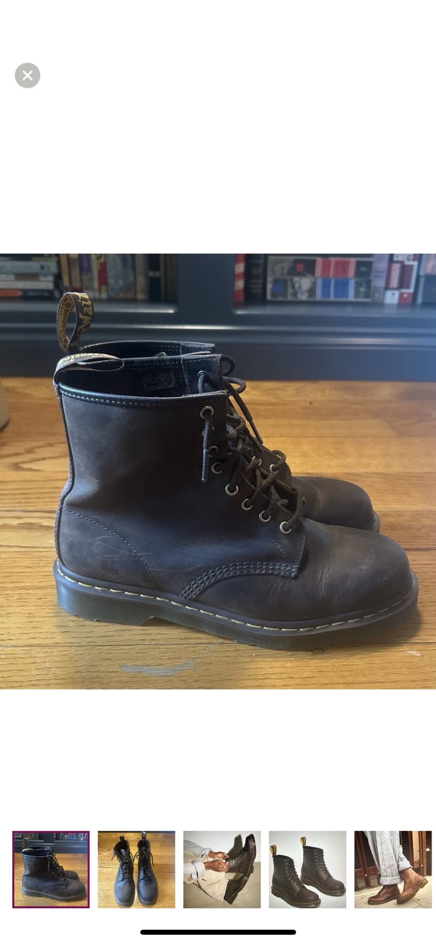 Dr. Martens 1460 Crazy Horse Boots.