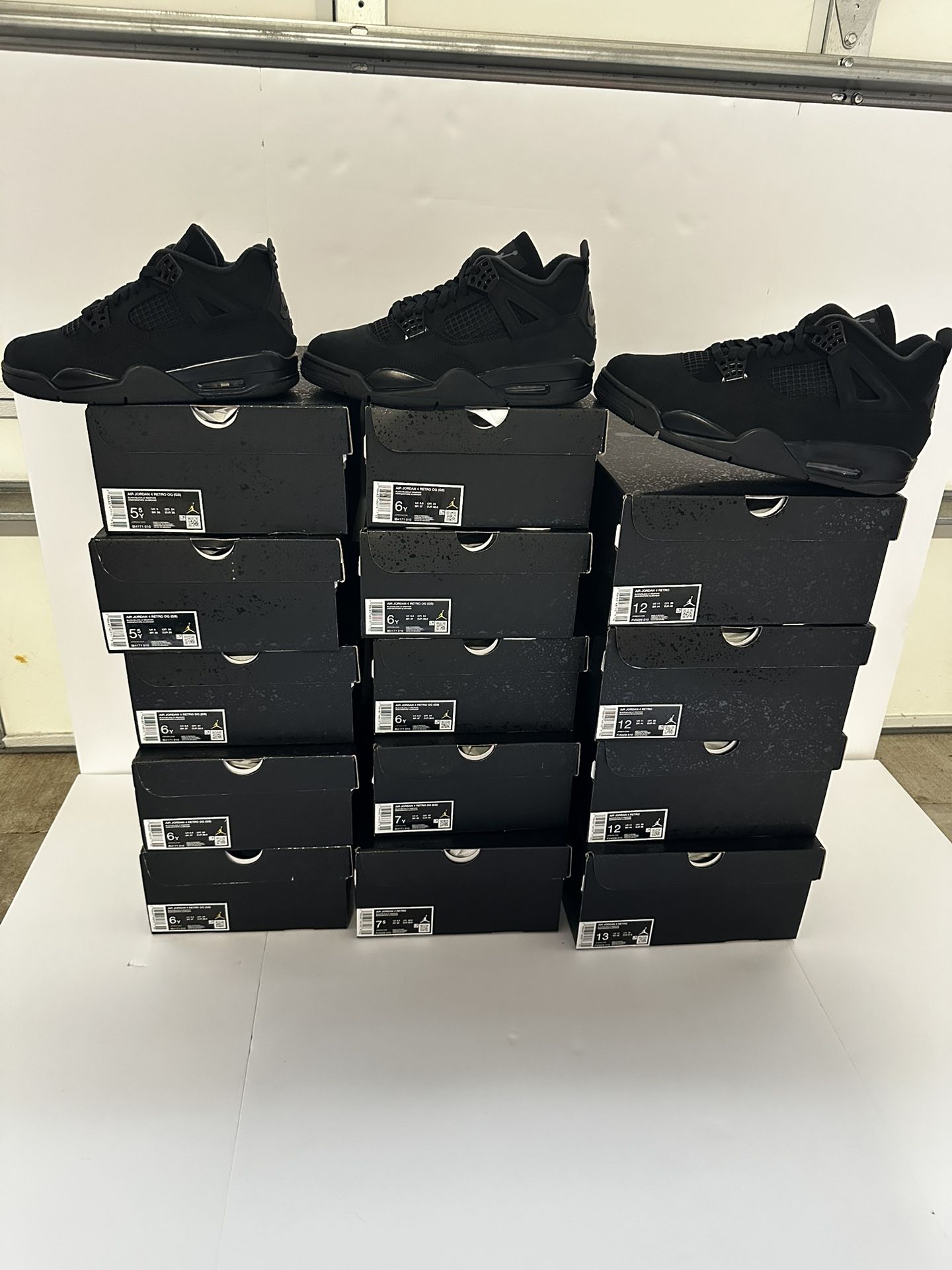 BRAND NEW JORDAN 4 “BLACK CAT” FOR SALE!!! GS SIZES 5.5, 6, & 7 $245 MEN SIZES 7.5, 12, & 13 $350