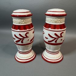 Fitz And Floyd Salt And Pepper Shakers Red And White