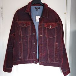 Men's Denim Jacket Faux Suede Forever 21 Xl 