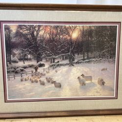 Joseph Farquharson “Shortening of Winter’s Day” 28x38 Framed Wall Art