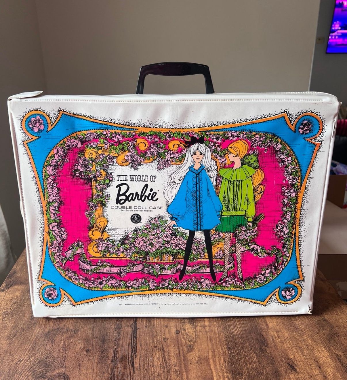 Vintage 1968 Mattel BARBIE Double Doll Storage Carrying Case World of Barbies