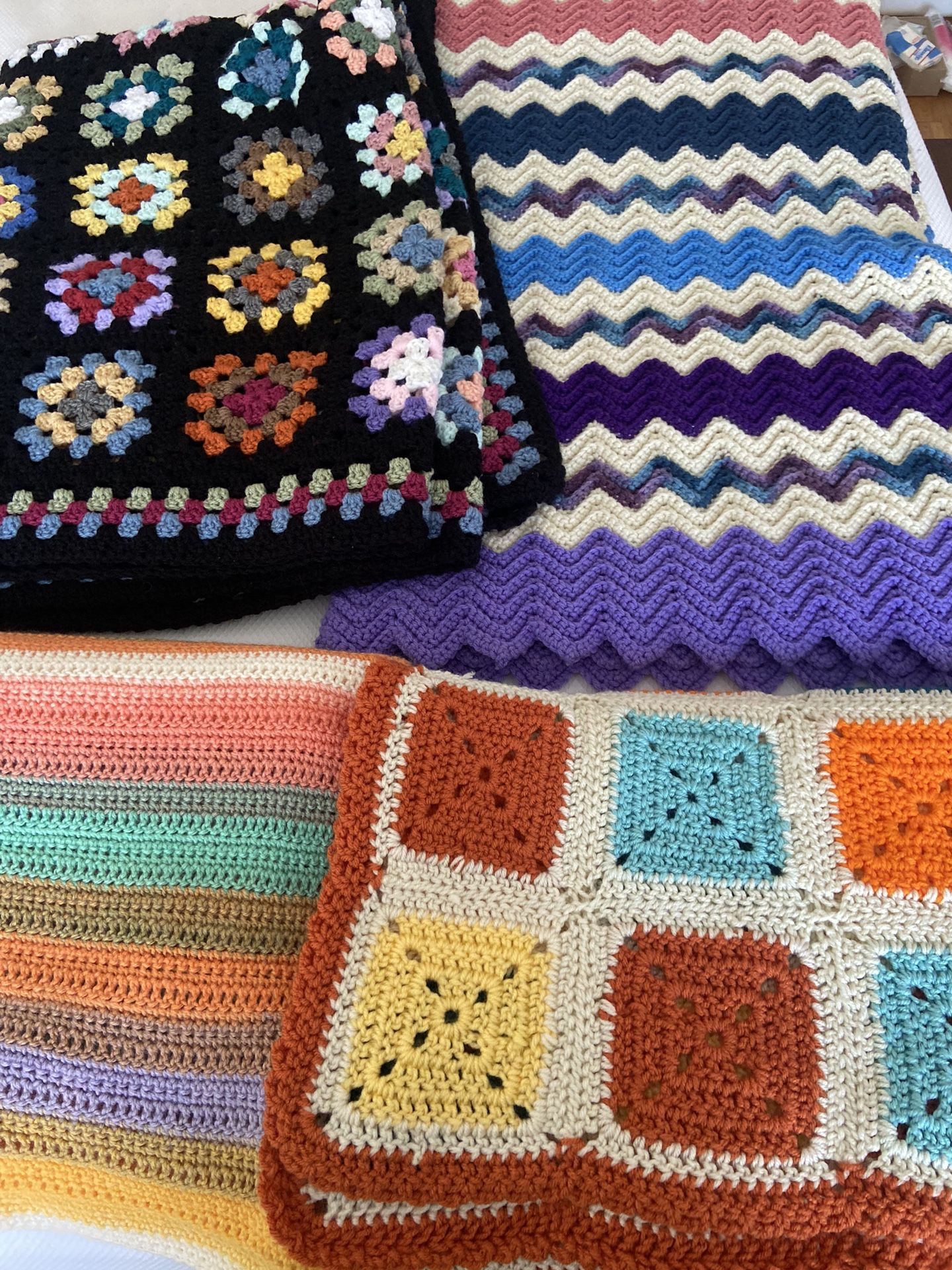 Pillows, Crocheted Blankets
