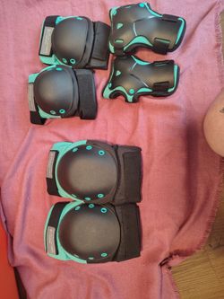 Dark Lightning Protective Gear Set – Knee, Elbow & Wrist Pads – Teal/Black