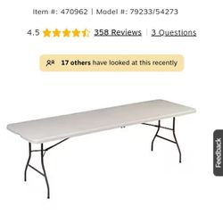 8x30 Folding Table White