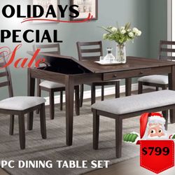 6 Pc Dining Table Set 