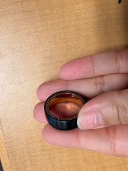 Men's Wedding Band Tungsten Black Sapphire size 9