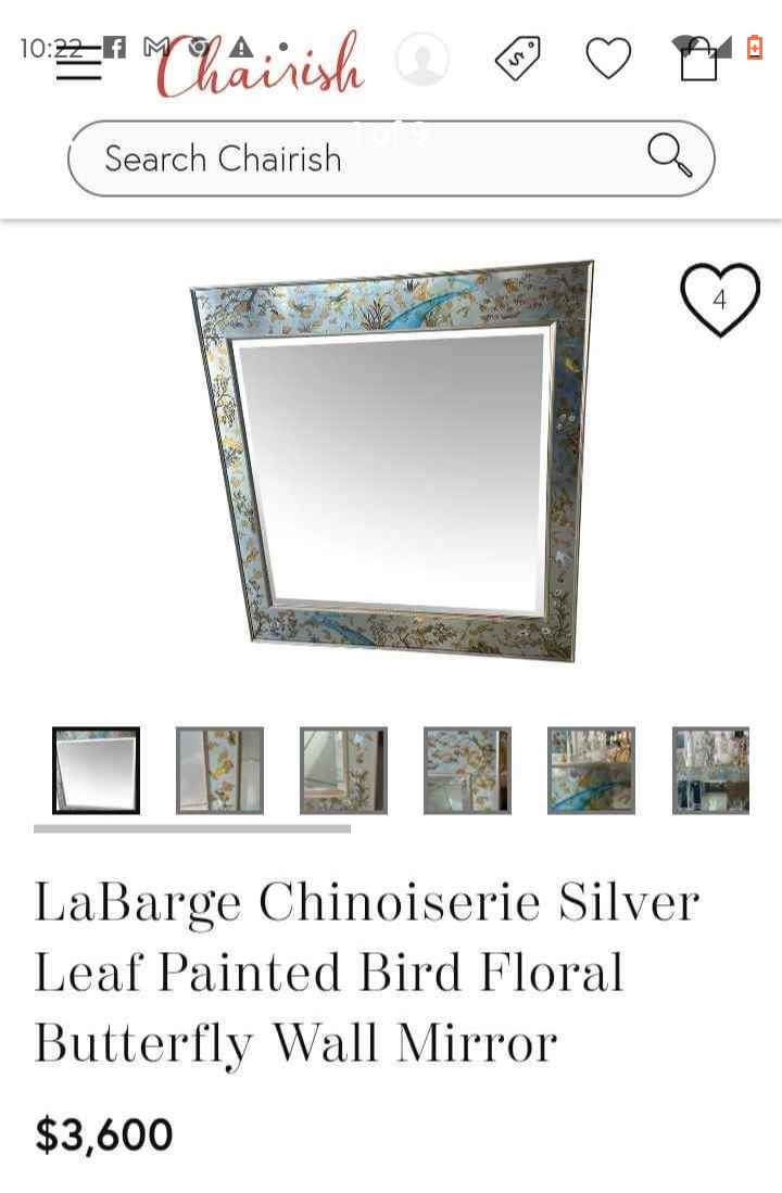 Authentic Certified LaBarge Silver Leaf Mirror