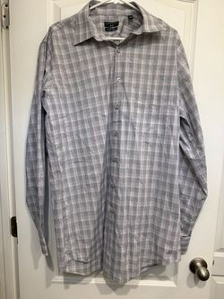 Men's Plaid Button-Down Dress Shirt XL Tall