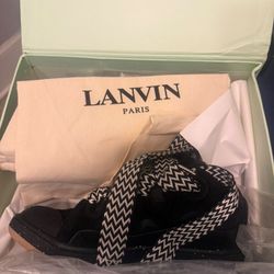 Lanvin Leather Curb Tripple Black Sneaker 