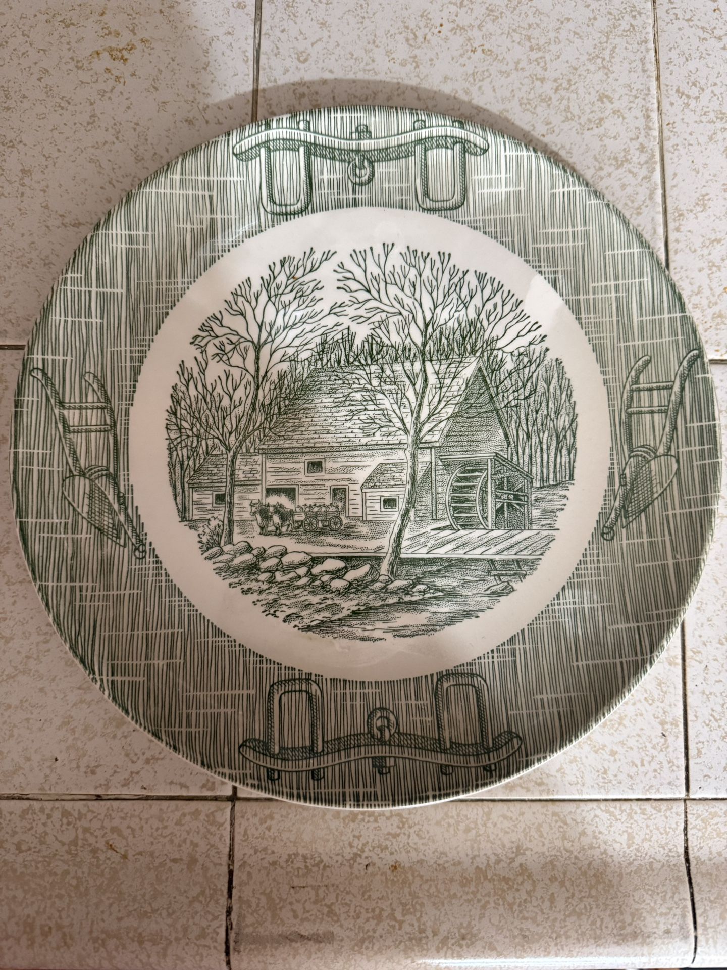 Currier & Ives “The Grist Mill” Dinner Plate By Royal China
