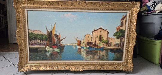 Painting: "les Martigues"(south Of France) By Charles Cousin