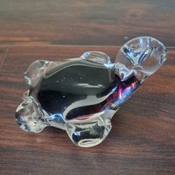 Glass Amethyst Turtle Paperweight