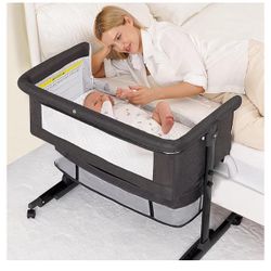 3 in 1 Bedside Bassinets for Baby, Bassinet Bedside Sleeper with Wheels