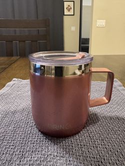 Drinco 14oz Double-Wall Vacuum Sealed Stainless Steel Coffee Mug – Rose Gold Bling – $10 OBO