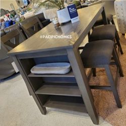 Gray CounterHeight Table Set