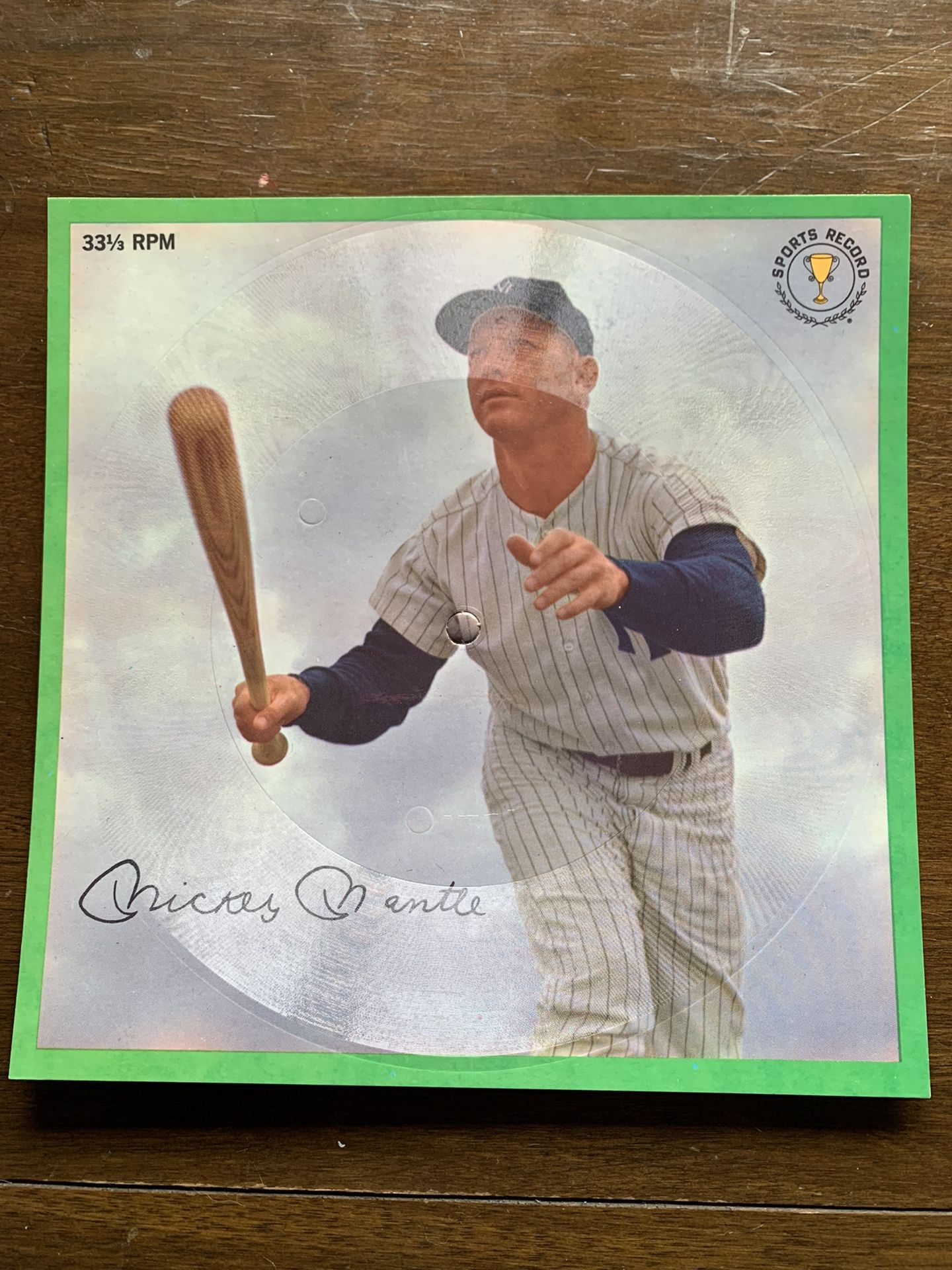 1960's Mickey Mantle Record Card 33 1/3 RPM