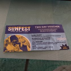 2 Day Pass Sun fest (pick Andy 2 Days)