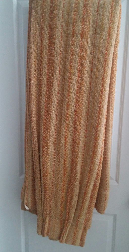 Yellow, Gold, Harvest Orange Woven Style Curtain Panels/36 X 81