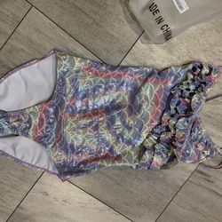 Girls One Piece Swimsuits Hawaiian Ruffle Swimwear Beach Bathing Suit/Mermaid