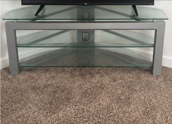 3-Tier Glass and Metal TV Stand