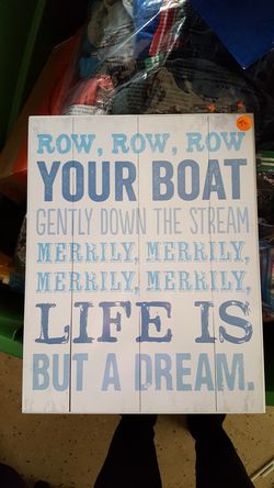 Boys room Row your boat sign