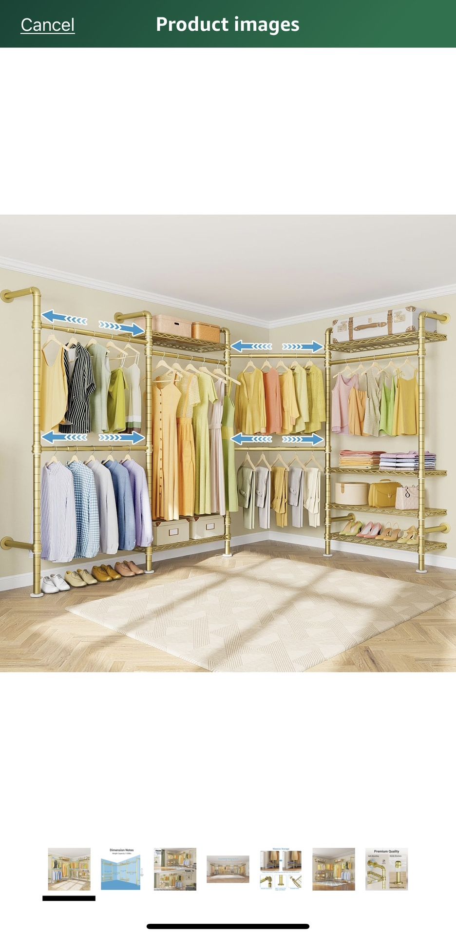 Gold Closet Organizer
