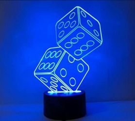 Optical Illusion Laser Cut Precision Magical 3D Dice Lights Lamp
