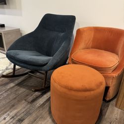 Navy Blue Rocking Chair 