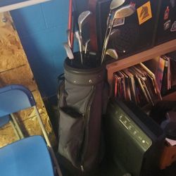 Golf Bag With Golf Clubs and Golf Balls 