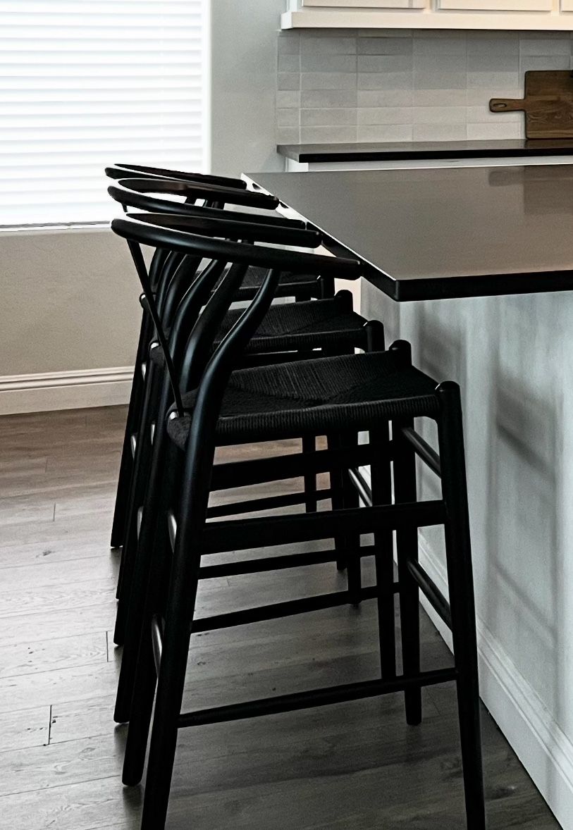 4 Black Counter Stools 