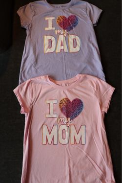 Kids Graphic Tees I Love Mom and Dad Set
