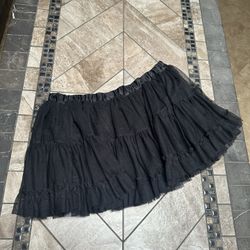 Black 2 Layer Sheer Tricot Skirt Size XL